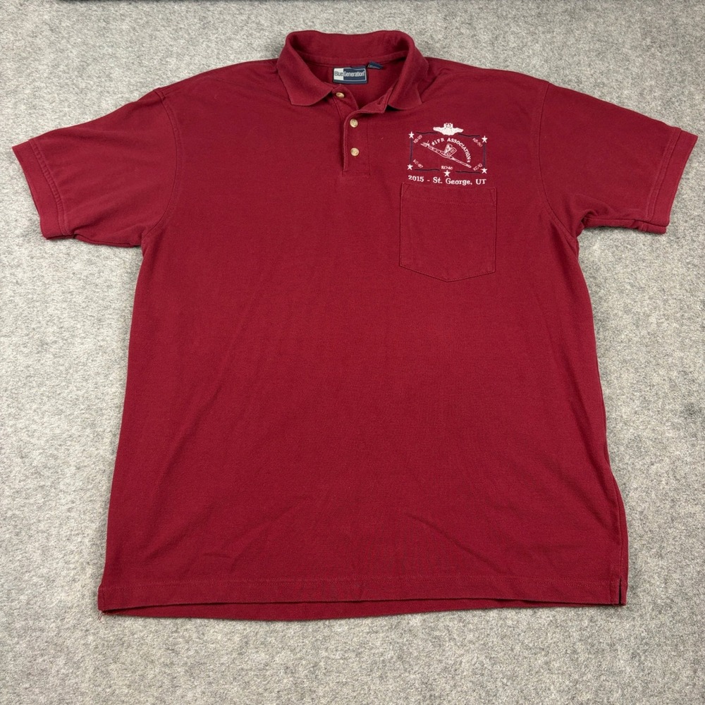 Blue Generation Polo Shirt Mens XL Maroon IFR Association Aviation St George UT‎